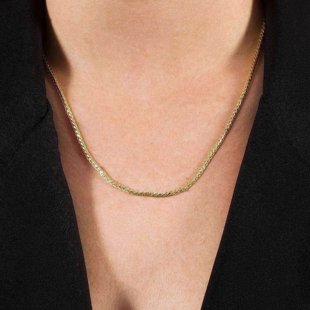 Corrente Dourada Delicada Trançada · Banhado a Ouro 18k