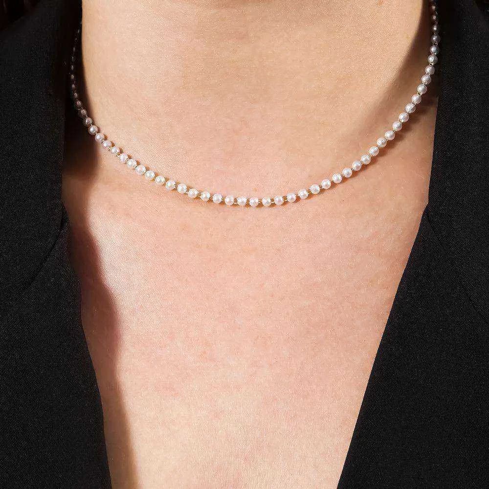 Colar Dourado Chocker de Pérolas · Banhado a Ouro 18k