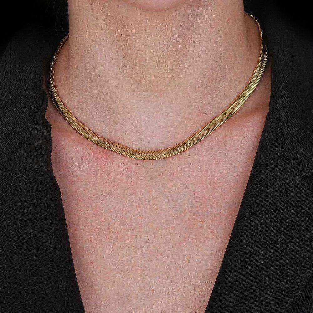 Colar Dourado Lacraia · Banhado a Ouro 18k