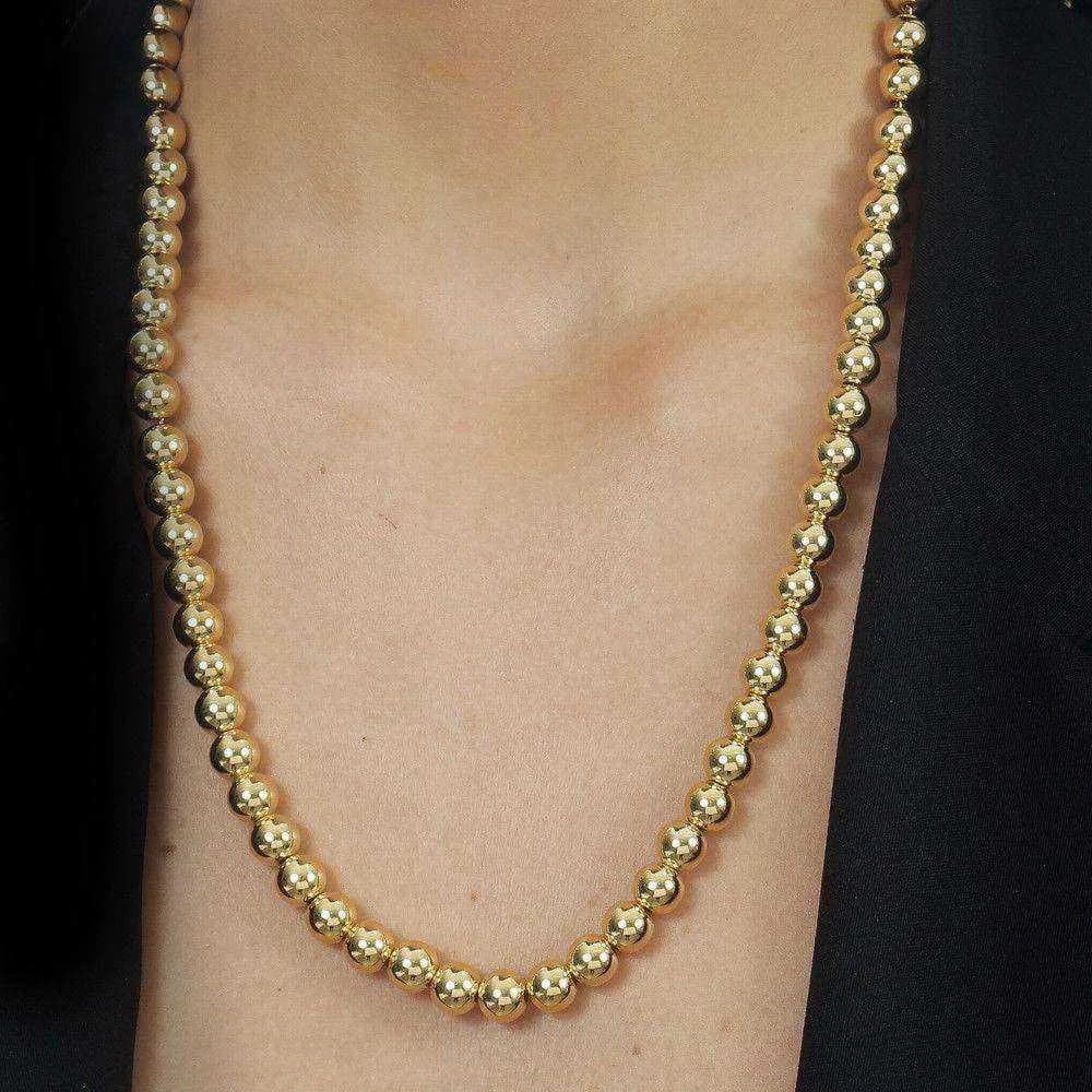 Colar Dourado de Bolas Médias · Banhado a Ouro 18k
