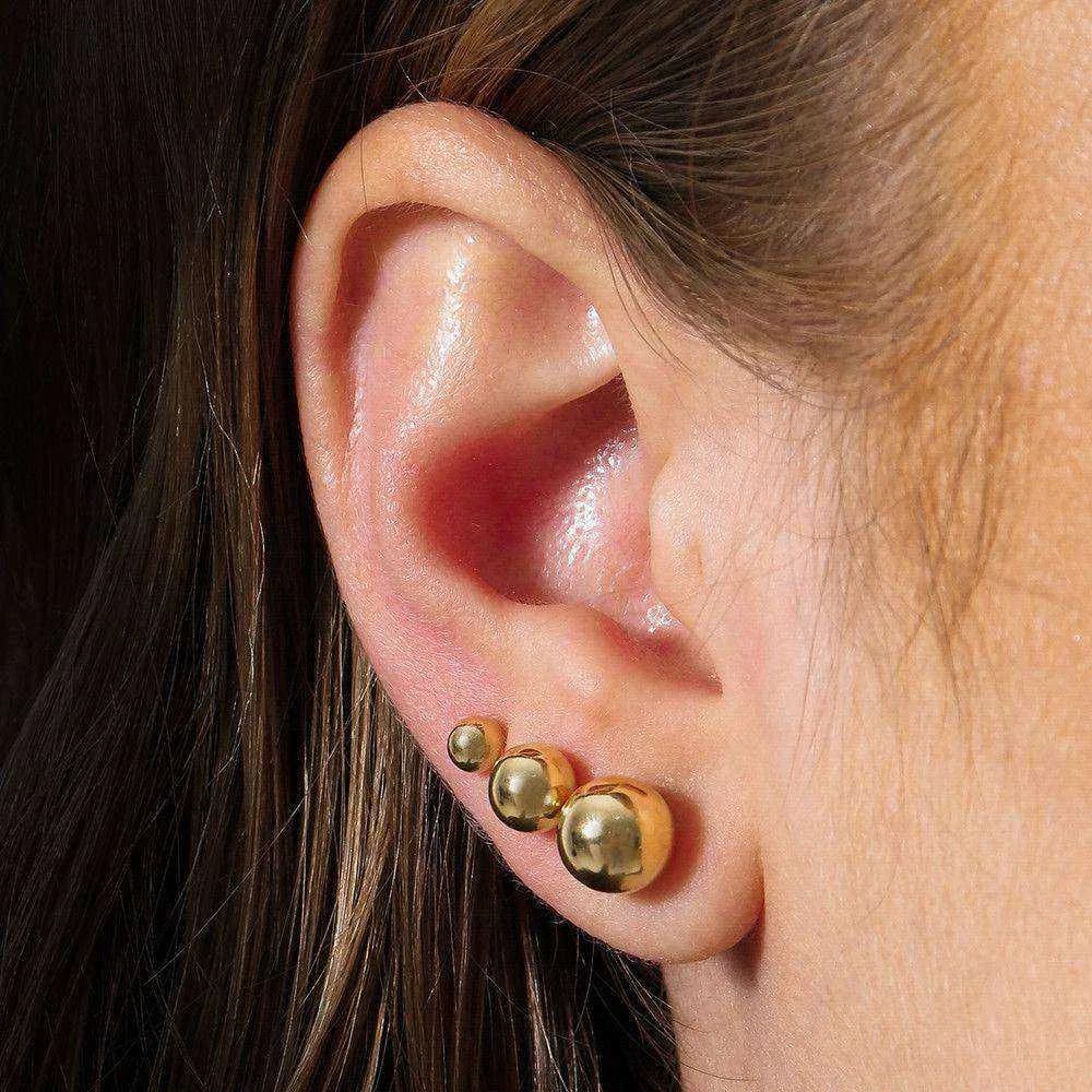 Trio Dourado de Bolinhas · Banhado a Ouro 18k